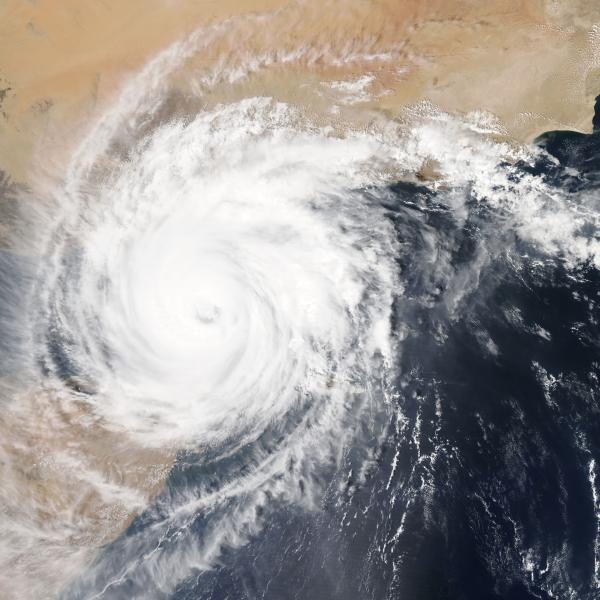 Satellite image of a tornado