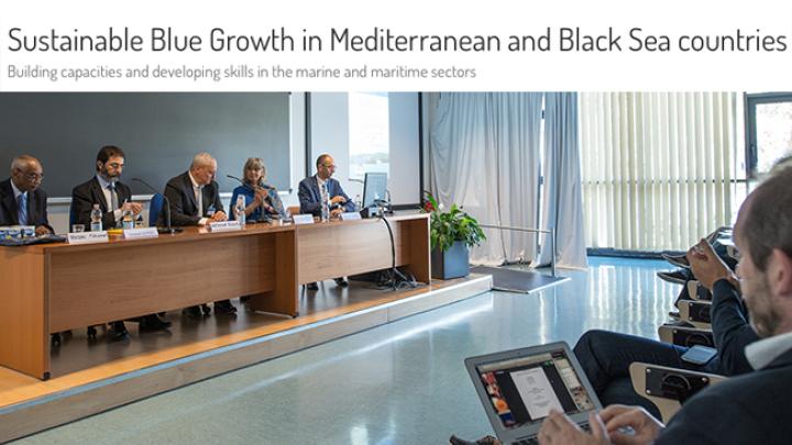 ICTP DIrector Fernando Quevedo (second from left) at the opening session of the advanced school on Sustainable Blue Growth in Mediterranean and Black Sea Countries