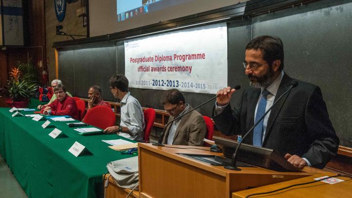 ICTP Director Fernando Quevedo opens the graduation ceremony