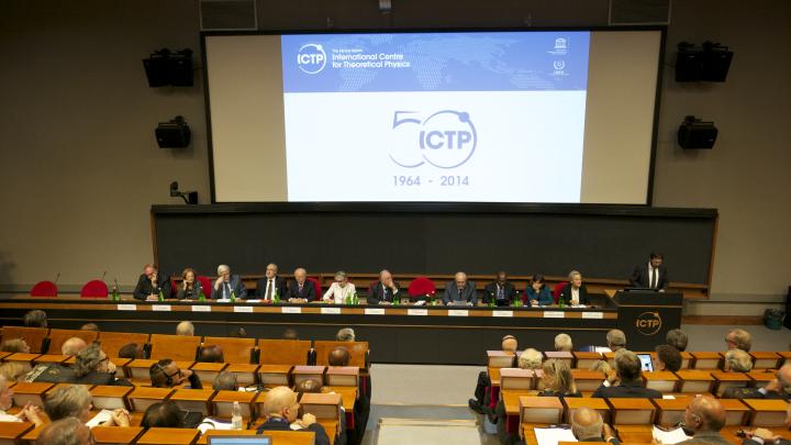 ICTP Director Fernando Quevedo speakes at the inauguration.